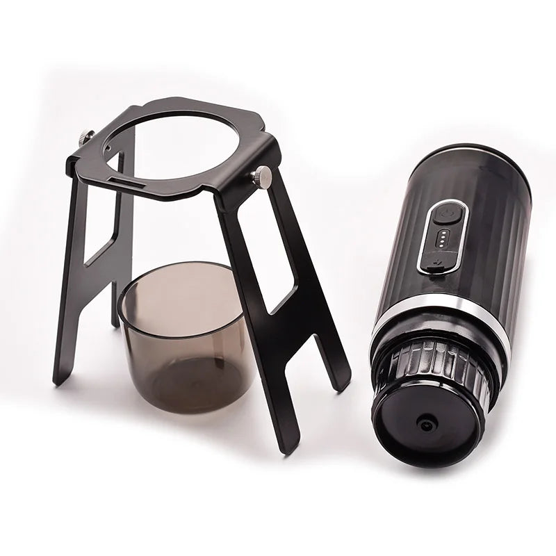 Portable 3-In-1 Wireless Camping Coffee Maker - Self-Heating Espresso Machine with 12V Car Adapter for On-the-Go Brewing