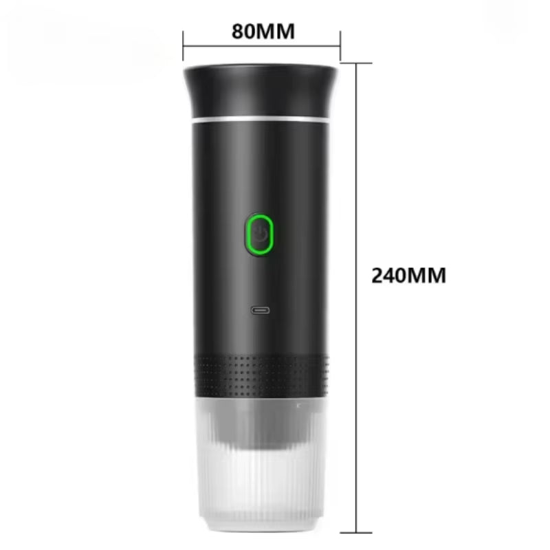 Portable Wireless Electric Espresso Coffee Maker - 3-in-1 Travel, Car, and Home Brewing Solution for Capsule and Ground Coffee