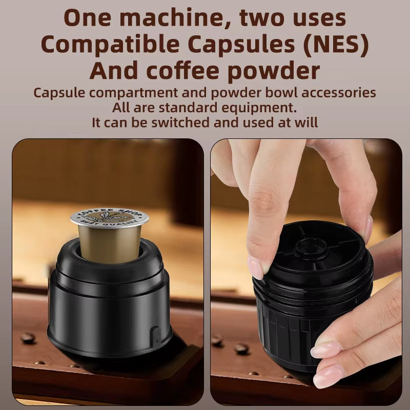 Electric Portable Coffee Machine Capsule Ground Coffee Brewer Suitable for Coffee Powder and Coffee Capsule - Coffee Maker